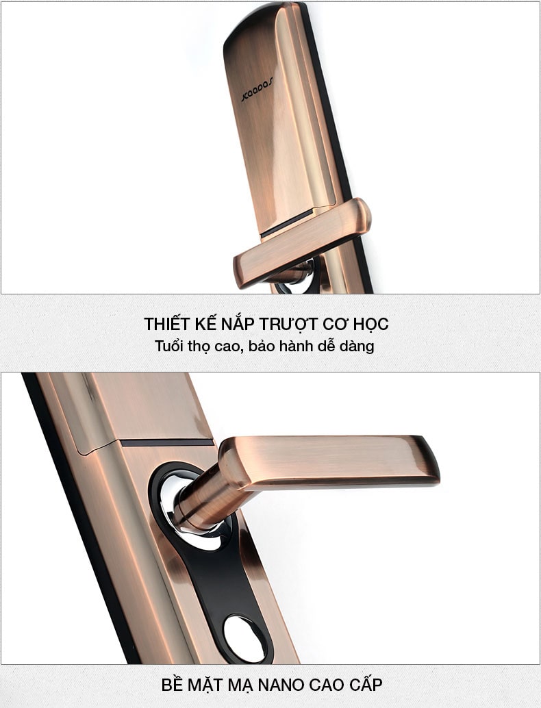 Khoá cửa vân tay Kaadas 9113 5 1. Khoá cửa vân tay Kaadas-9113 có kiểu dáng sang trọng, độ bền cao