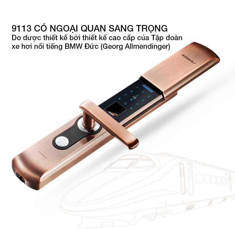Khoá cửa vân tay Kaadas 9113 6 1. Khoá cửa vân tay Kaadas-9113 có kiểu dáng sang trọng, độ bền cao