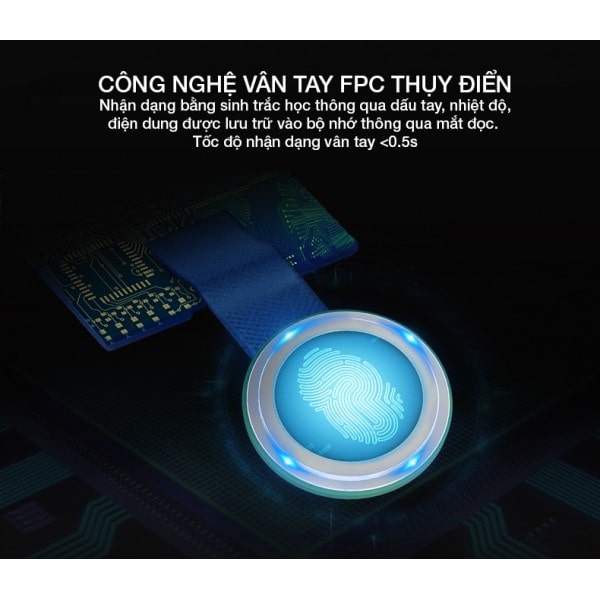 Khoá điện tử Kaadas KX-T - Vân tay, mã số, thẻ từ 10 Công nghệ vân tay FPC bảo mật cao