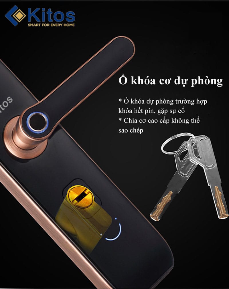 1. Khoá cửa điện tử Kitos KT-A10 đa dạng phương thức mở khoá