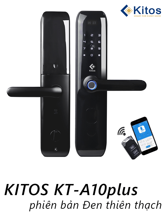 1. Khoá cửa vân tay Kitos KT-A10 Plus sở hữu kiểu dáng hiện đại, bền bỉ, thẩm mỹ cao