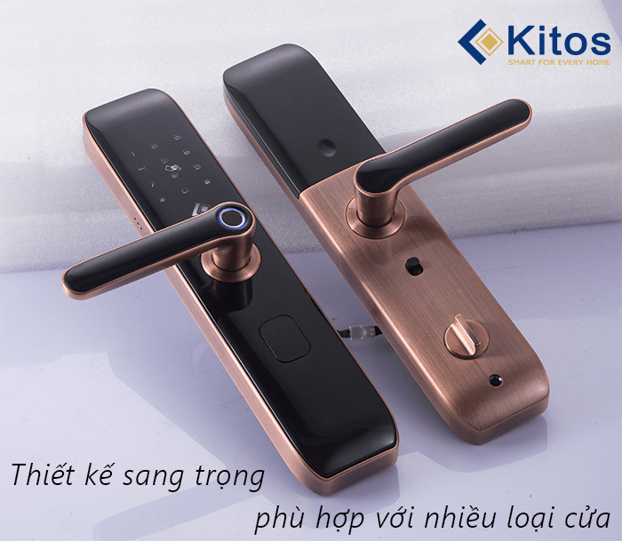 3. Khóa cửa vân tay Kitos KT-A10 Plus lắp đặt cho nhiều loại cửa