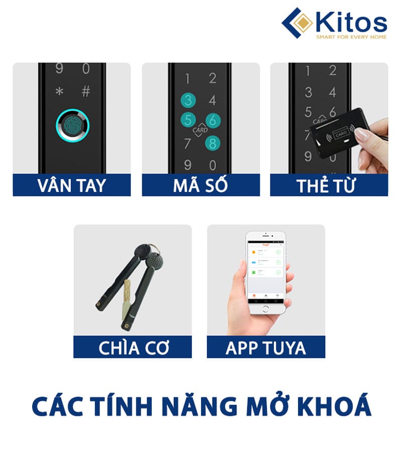 Khoá vân tay cửa nhôm Kitos KT-AL38 PLus
