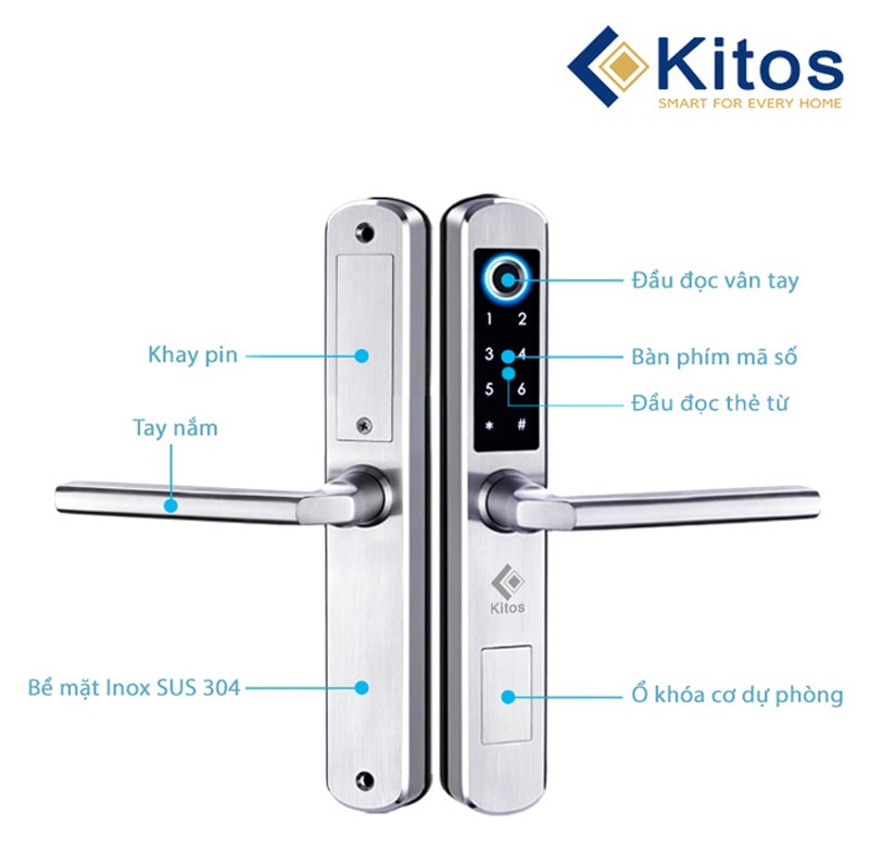 1. Hình ảnh tổng quát khoá cửa thông minh Kitos KT-AL450