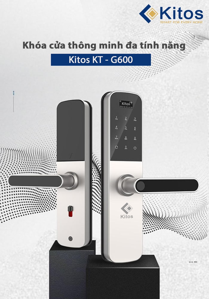 Khoá cửa thông minh Kitos KT-G600 - Vân tay, mã số, thẻ từ 1 1. Thiết kế sang trọng hiện đại, độ bền cao