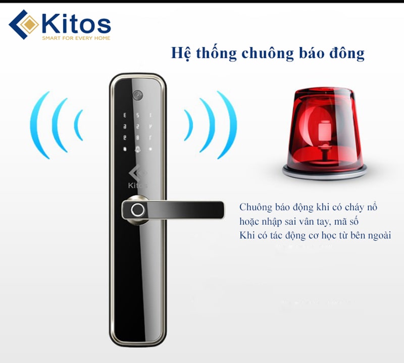 Khóa vân tay camera Kitos KT-X3 14 7. Chuông báo động tiện ích trong những trường hợp thiết yếu