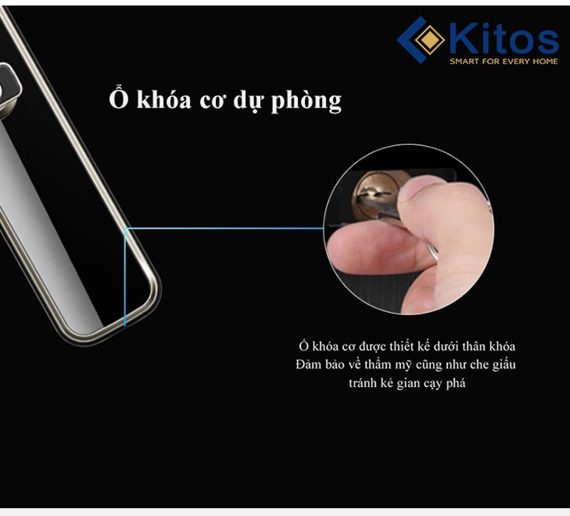 Khóa vân tay camera Kitos KT-X3 8 3. Khoá thông minh Kitos KT-X3 trang bị 5 phương thức mở khoá tiện dụng