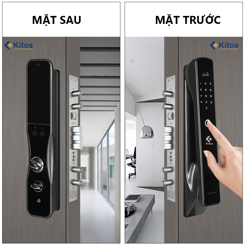 Khóa cửa vân tay Kitos KT-VPro 3 3. Khóa cửa vân tay Kitos KT-VPro thiết kế sang trọng, bắt mắt