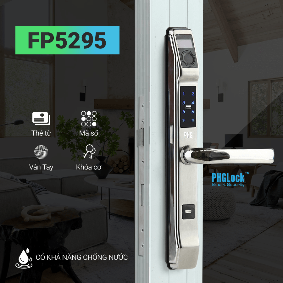 Khoá cửa vân tay PHGLock FP5295S 1 1. Khoá cửa vân tay PHGLock FP5295S đa dạng phương thức mở khoá