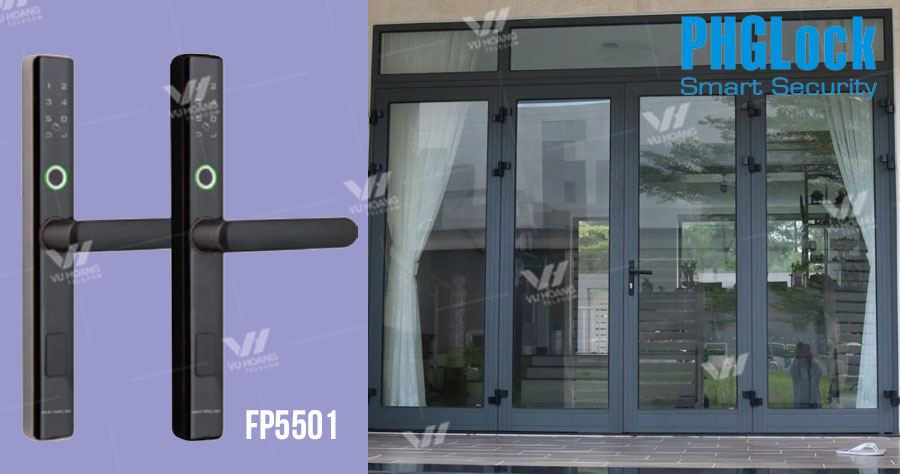 Khoá thông minh PHGLock FP5501 lắp đặt cho nhiều kiến trúc nhà, trên nhiều loại cửa