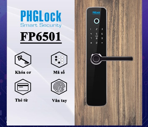 Khoá cửa vân tay - Khoá điện tử PHGLock FP6501 1 1. Khoá cửa điện tử PHGLock FP6501 đa dạng phương thức mở khoá
