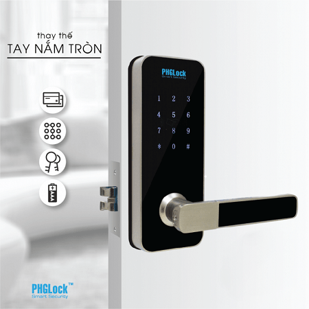 Khoá cửa vân tay - Khoá điện tử PHGLock FP6501 5 3. Khoá thông minh - khoá cửa mã số PHGLock FP-6501 lắp đặt trên nhiều loại cửa