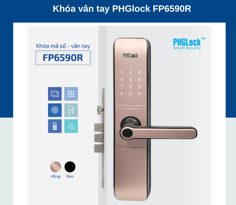 Khoá cửa điện tử - Khoá vân tay PHGLock FP6590
