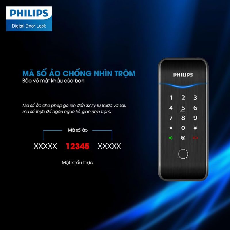 Khoá cửa vân tay Philips 5100-5H 7 3. Khóa cửa điện tử Philps 5100-5H an toàn tuyệt đối