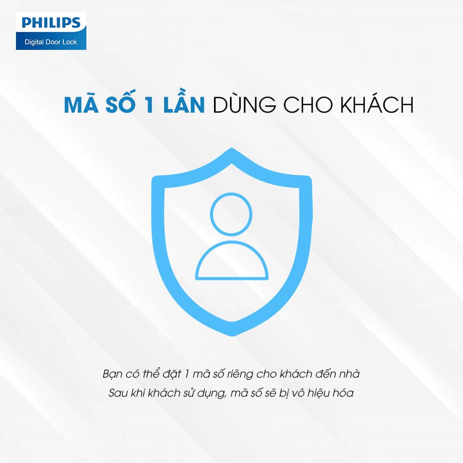 Khoá cửa vân tay Philips 5100-5HBKS 13 7. Khoá điện tử Philips 5100-5HBKS với mã số ảo chống nhìn trộm