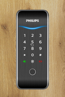 Khoá cửa vân tay Philips 5100-5HBKS 5 2. Bề mặt khoá điện tử Philips 5100-5HBKS phủ IML cao cấp