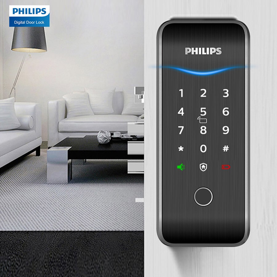 Khoá cửa vân tay Philips 5100-5HBKS 6 2. Bề mặt khoá điện tử Philips 5100-5HBKS phủ IML cao cấp