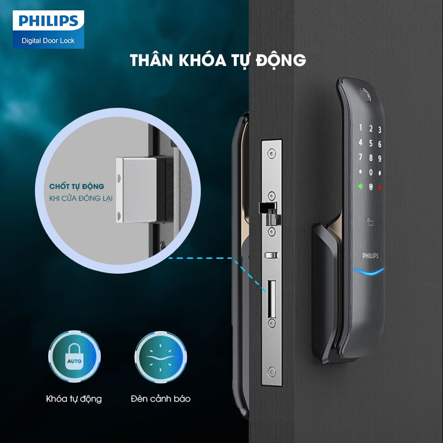 Khoá cửa vân tay - Khoá điện tử Philips 6100 14 9. Các chức năng nổi bật khác trên khoá điện tử Philips 6100