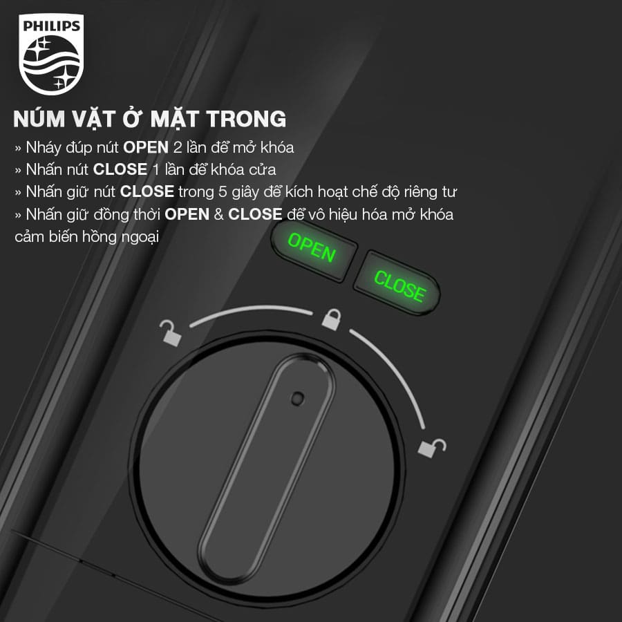 12. Chốt riêng tư ngăn ngừa việc mở khóa từ bên ngoài