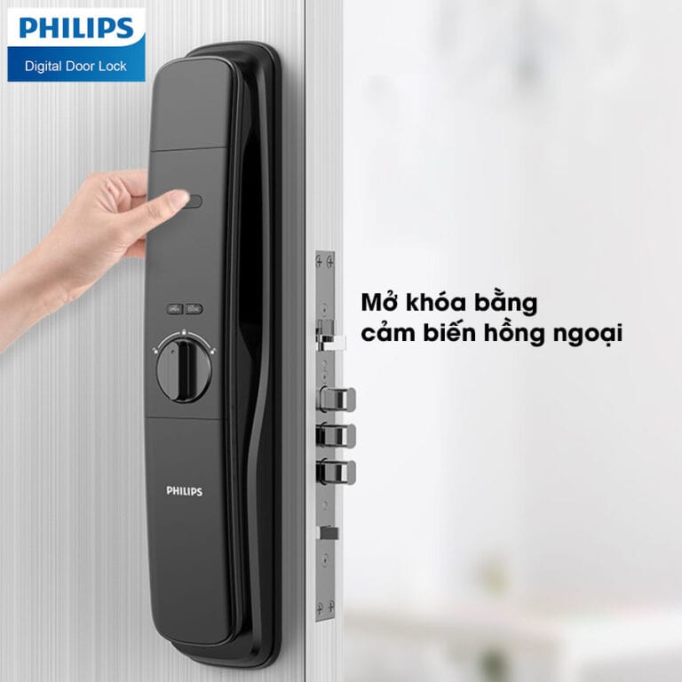Khoá cửa vân tay Philips DDL702 - Nhận diện khuôn mặt 13 7. Khoá thông minh, khoá điện tử Philips DDL702 với cảm biến vân tay nhanh nhạy