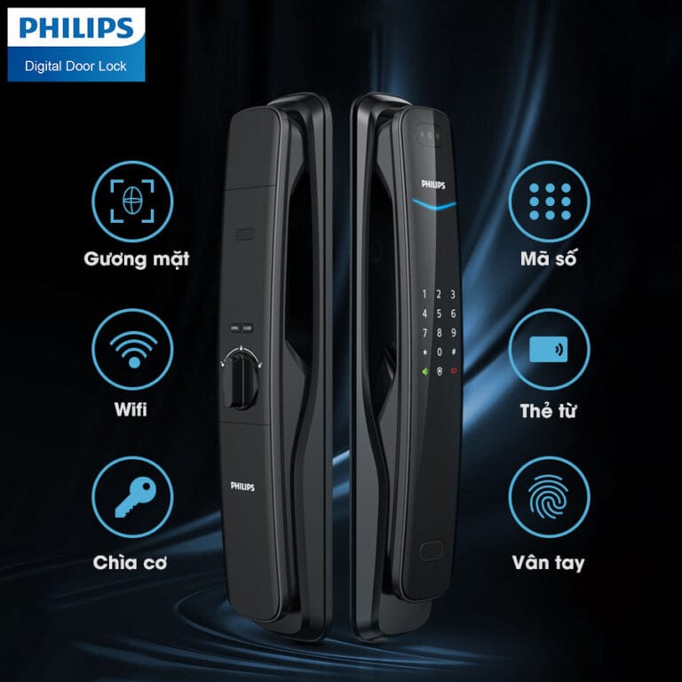Khoá cửa vân tay Philips DDL702 - Nhận diện khuôn mặt 3 2. Khóa cửa thông minh Philips DDL702 trang bị đa dạng phương thức mở khoá