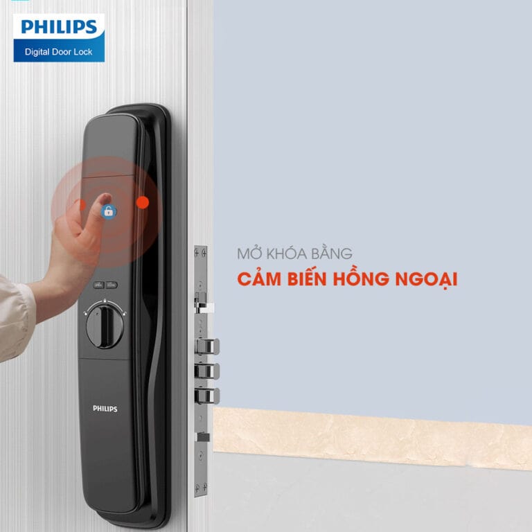 Khoá cửa vân tay - Khoá cửa điện tử Philips DDL702E 12 6. Khoá thông minh, khoá điện tử Philips DDL702E sở hữu cảm biến vân tay nhanh nhạy