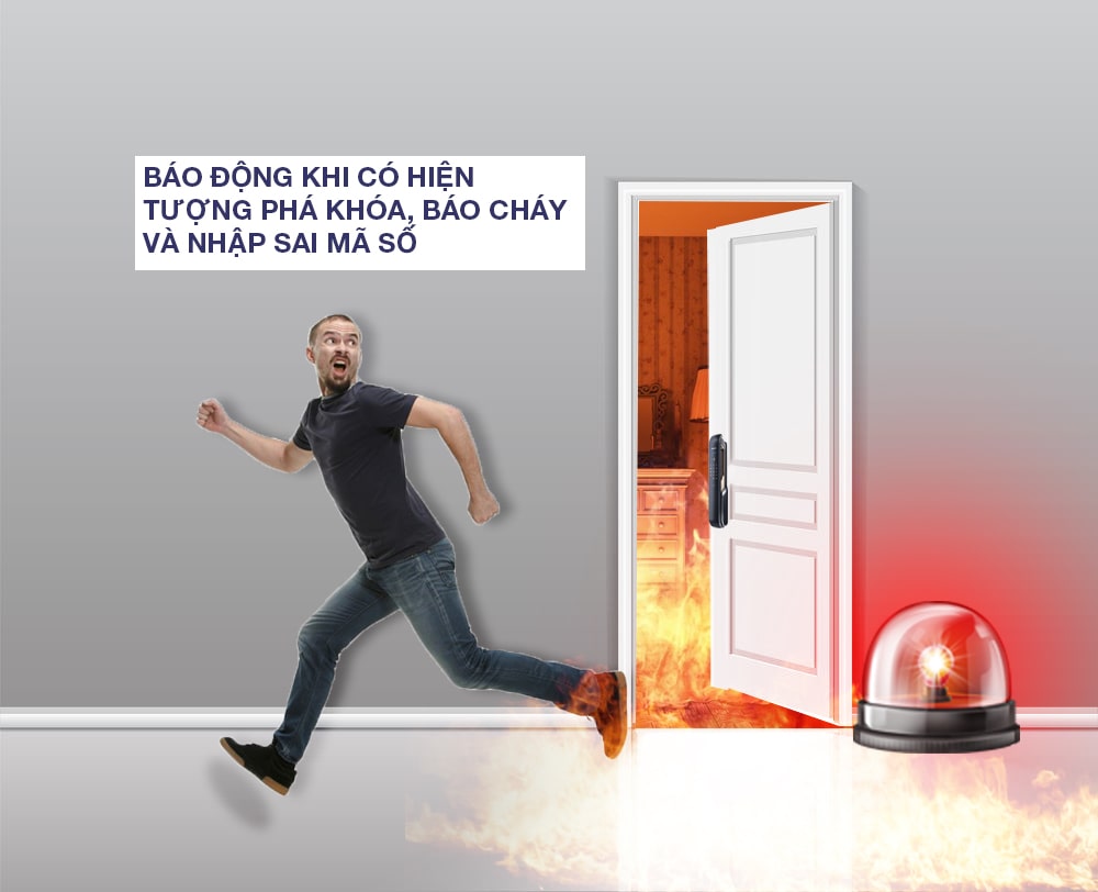 Khoá cửa điện tử Philips Easykey 9000 11 8. Chuông báo động các sự cố trên khoá cửa Philips Easykey-9000