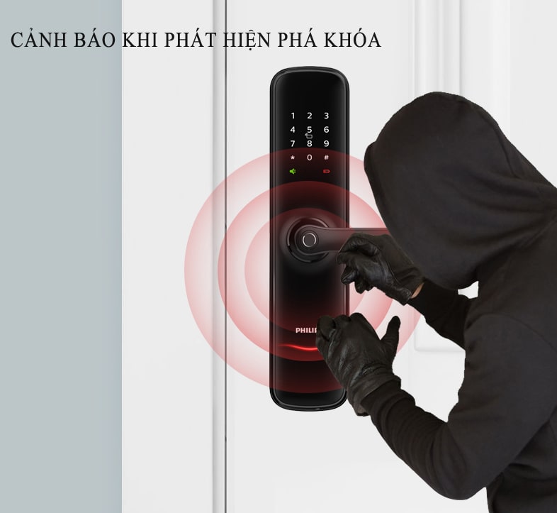 Khoá cửa vân tay Philips PI 9 5. Một số tính năng nổi bật khác trên khoá điện tử Philips PI