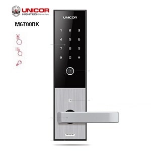 Khóa cửa vân tay Unicor M6700BK 1 Khóa cửa vân tay Unicor M6700BK