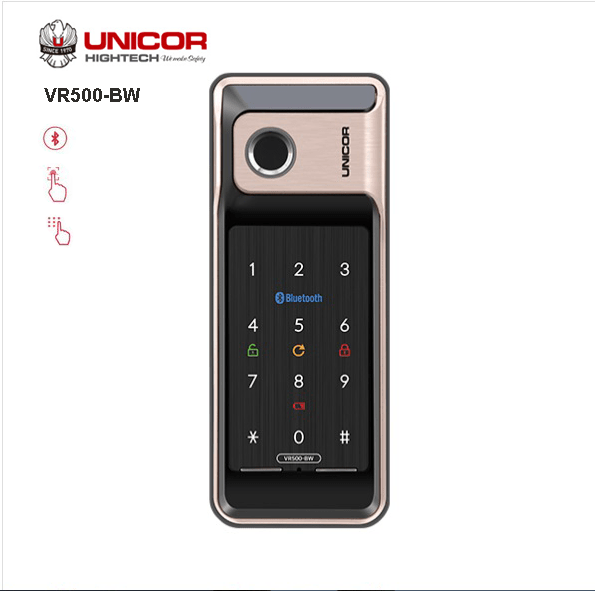 Khóa cửa vân tay Unicor VR500 – BW (cửa nhôm)