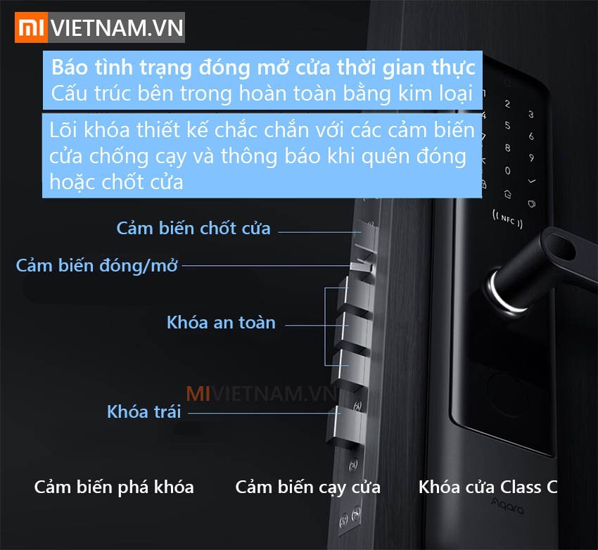 Khóa cửa thông minh Xiaomi Aqara N200 Smart Door Lock 10 Mở Khóa Bằng Chìa Khóa