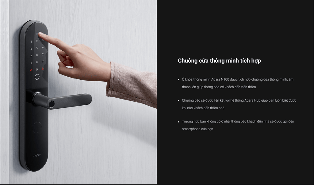 Khoá vân tay Xiaomi Aqara N100 Zigbee ZNMS16LM 7 Đặc điểm nổi bật của khoá cửa thông minh Aqara N100 Zigbee ZNMS16LM