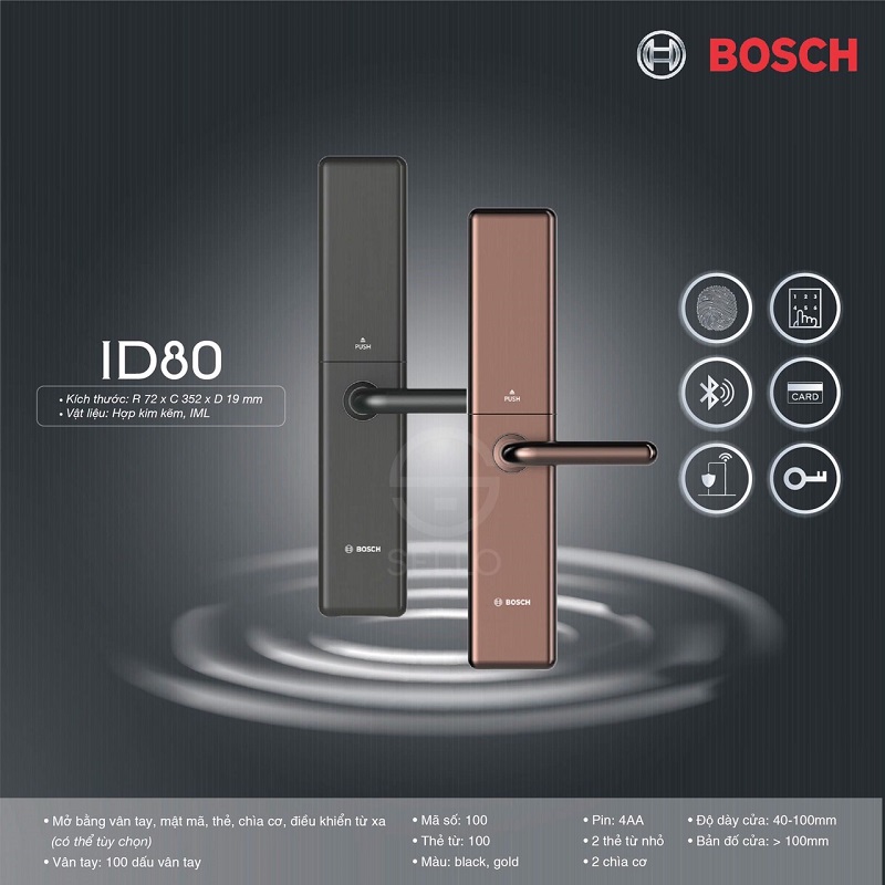 Khoá điện tử Bosch ID80 4 3. Tổng quan bên ngoài của Bosch ID80.