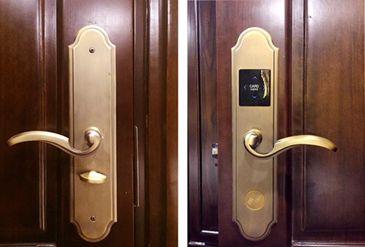 3. Lắp đặt khoá cửa PHGLock RF2012ZA trên nhiều chất liệu cửa