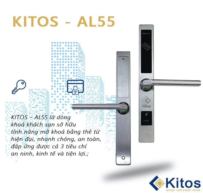 Khoá cửa thông minh - Khoá thẻ từ Kitos KT-AL55 2 Đặc điểm nổi bật của khóa cửa thẻ từ Kitos KT-AL55