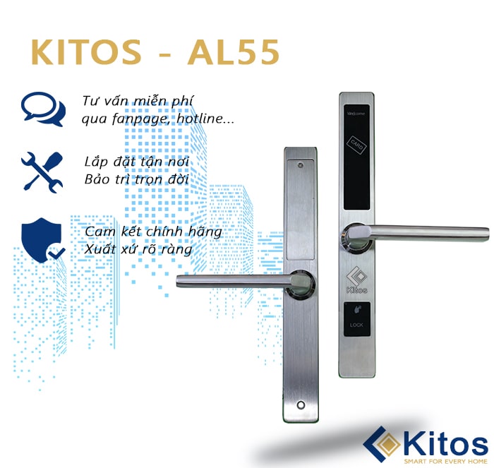 Khoá cửa thông minh - Khoá thẻ từ Kitos KT-AL55 4 Đặc điểm nổi bật của khóa cửa thẻ từ Kitos KT-AL55