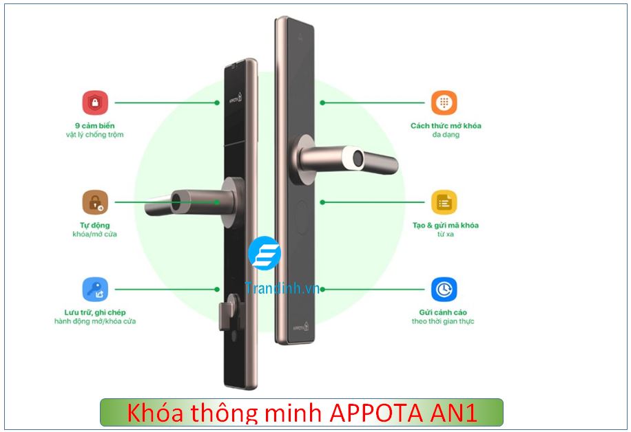 Khóa thông minh Appota AN1 giá rẻ | Thương hiệu Việt Nam 2 Thân khóa được thiết kế theo chuẩn quốc tế