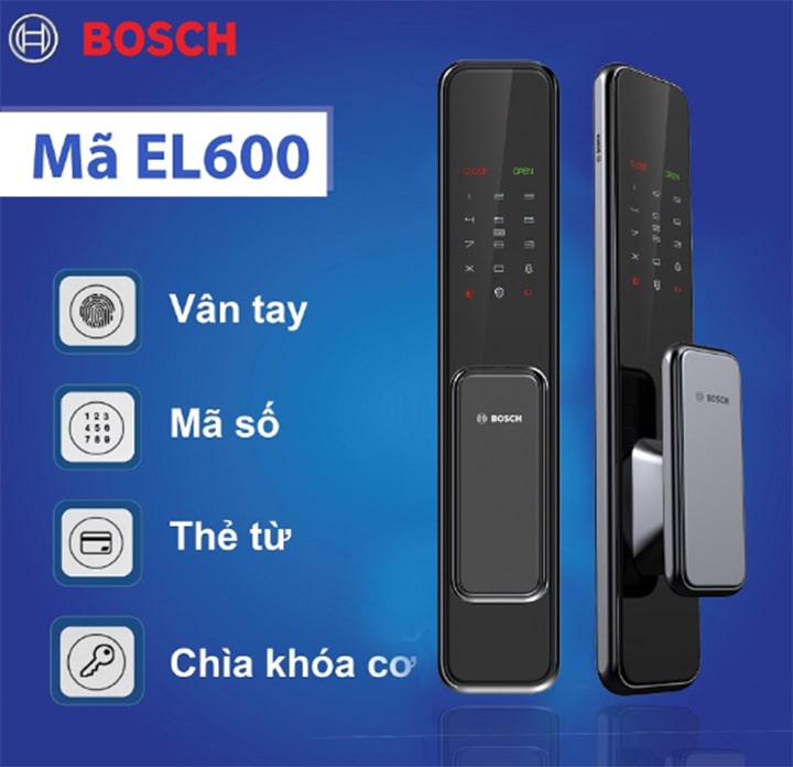Khóa vân tay Bosch EL 600KB - Màu Đen 3 3. Khóa thông minh Bosch EL 600KB da dạng phương thức mở cửa thông minh