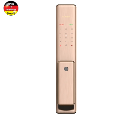 Khóa vân tay Bosch FU780K - Màu Đồng 1 1. Thiết kế sang trọng hiện đại với tay cầm dạng Pull& Push kéo đẩy để mở khóa đơn giản và tiện lợi