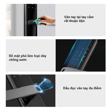 Khóa vân tay Bosch ID-30B (vàng đồng) 3 2. Công nghệ vân tay bán dẫn hiện đại nhất hiện nay