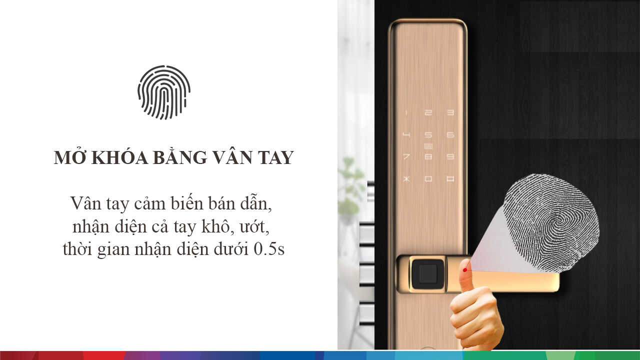 Khóa vân tay Bosch ID-30B (vàng đồng) 5 3. Khoá thông minh Bosch ID30 trang bị nhiều cách mở cửa khác nhau