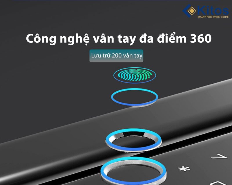 Khoá vân tay cửa kính Kitos KT-GL80 plus 7 Khóa vân tay cửa kính Kitos KT-GL80 Plus đa dang các phương thức mở