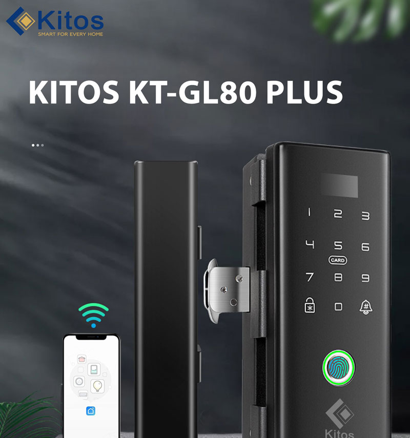 Khoá vân tay cửa kính Kitos KT-GL80 plus 8 Khóa vân tay cửa kính Kitos KT-GL80 Plus đa dang các phương thức mở