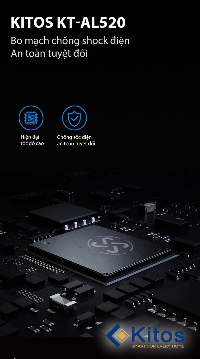 2. Khóa điện tử Kitos KT-GL50 mở khóa với đầu đọc vân tay thông minh