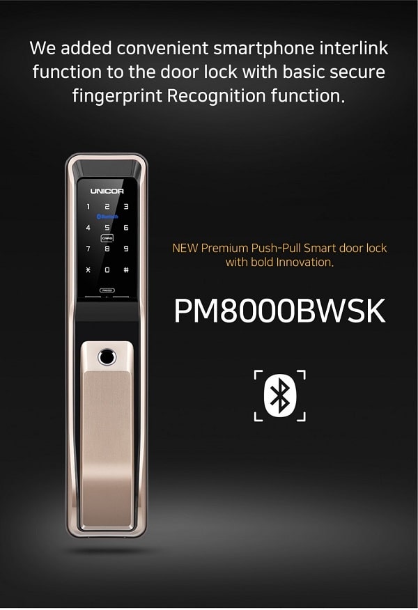 Khóa vân tay Unicor UN-PM8000BSK 2 1. Khóa cửa vân tay Unicor UN-PM8000BSK thiết kế hài hòa sang trọng