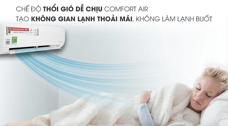 Chế độ thổi gió dễ chịu từ Comfort Air tạo ra không gian thoáng đãng thoải mái