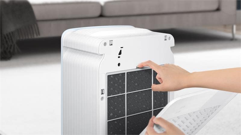 Máy lọc không khí samsung AX40R3020wu bạn có thể vệ sinh và thay thế màng lọc dễ dàng