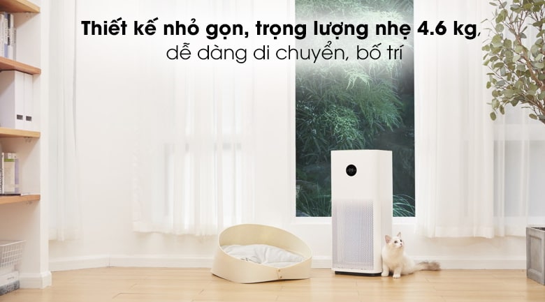 Máy lọc không khí Xiaomi 3C có thiết kế nhỏ gọn, trọng lượng nhẹ 4.6 kg