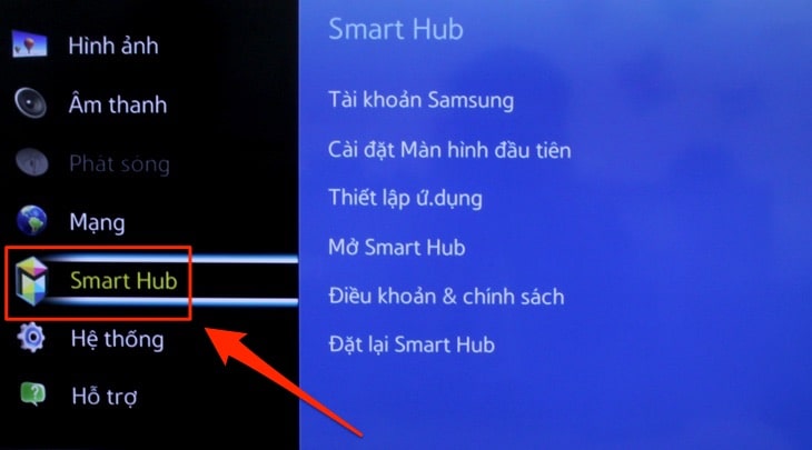 Đối với Smart tivi cơ bản chạy giao diện SmartHub
