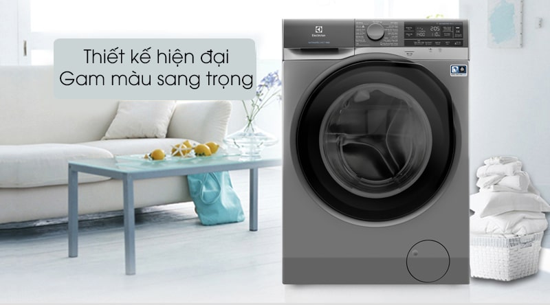 Máy giặt Electrolux EWF1141AESA có thiết kế hiện đại, gam màu xám sang trọng